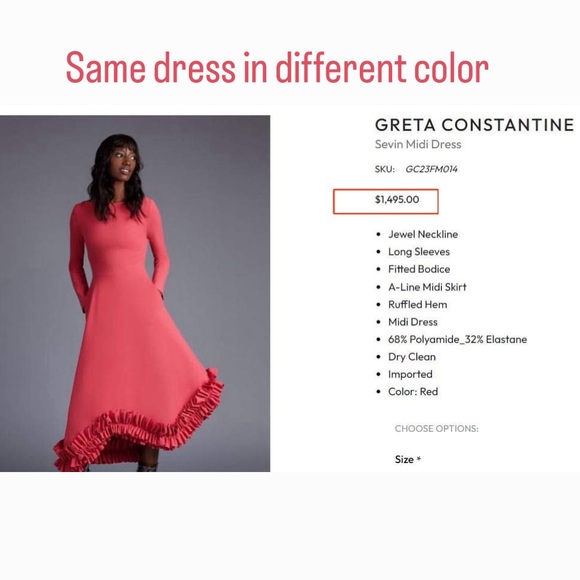 Greta Constantine Sevin Midi Dress in Fuschia - Picture 12 of 17